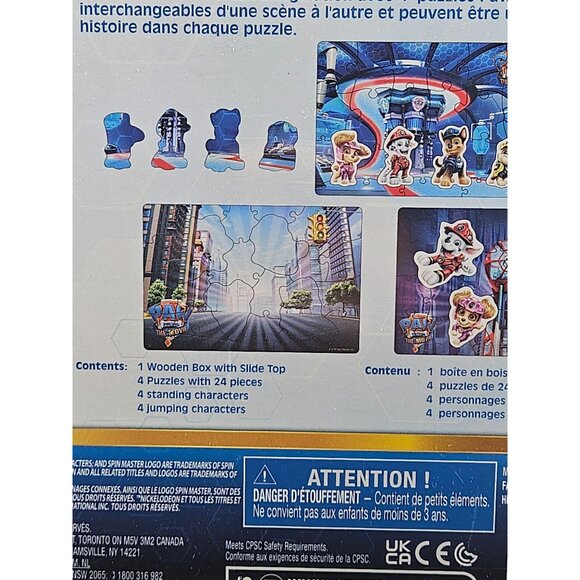 Paw Patrol The Movie 4-Pack Of Wooden Puzzles With Jumping Characters & 24-Piece - Picture 6 of 10